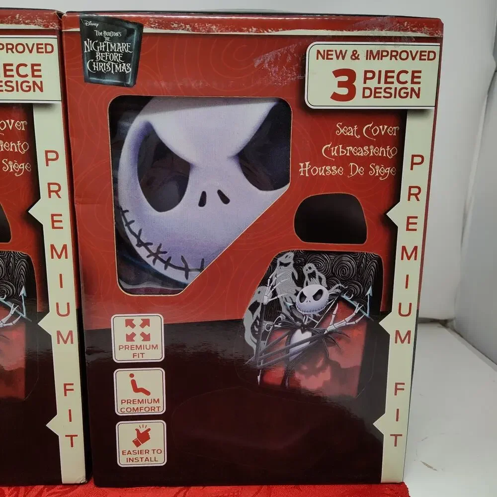 2X Nightmare Before Christmas Car Truck 2 Front Seat Covers with Headrest Covers